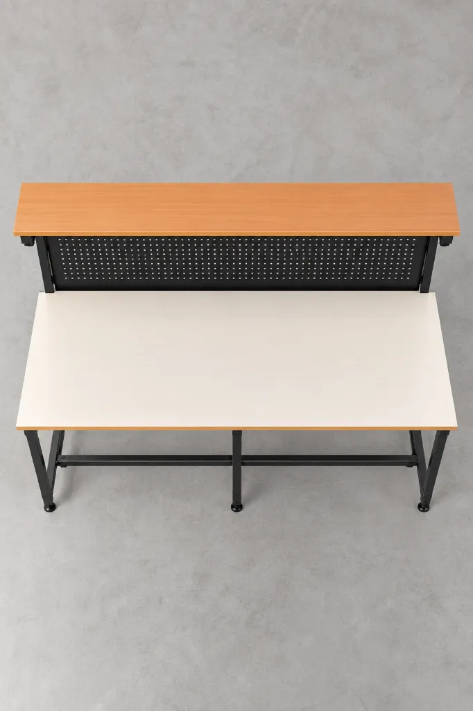 Minimalist Overhead Workbench with Pegboard.webp