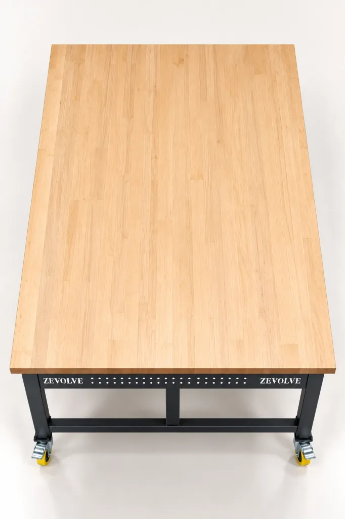 ZEVOLVE Wooden Workbench with Casters.webp