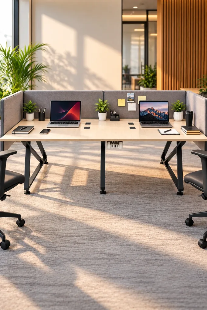 Work desk with cubicle.webp